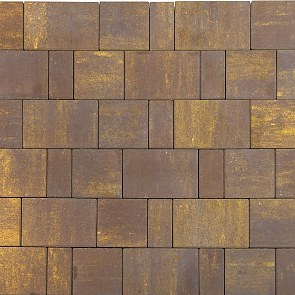 Тротуарная плитка вибропрессованная Старый город Ландхаус Color Mix тип 18 Мускат | 80х160х60 | BRAER